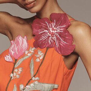 Yukiko Noritake x Anthropologie Asymmetrical Floral Midi Dress - NWT